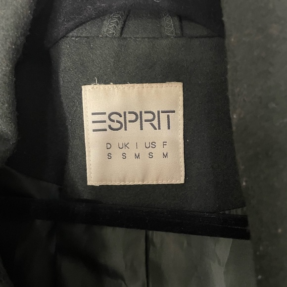 Esprit Wool Blend Green Military Style Peacoat Jacket Women’s medium - Picture 3 of 9